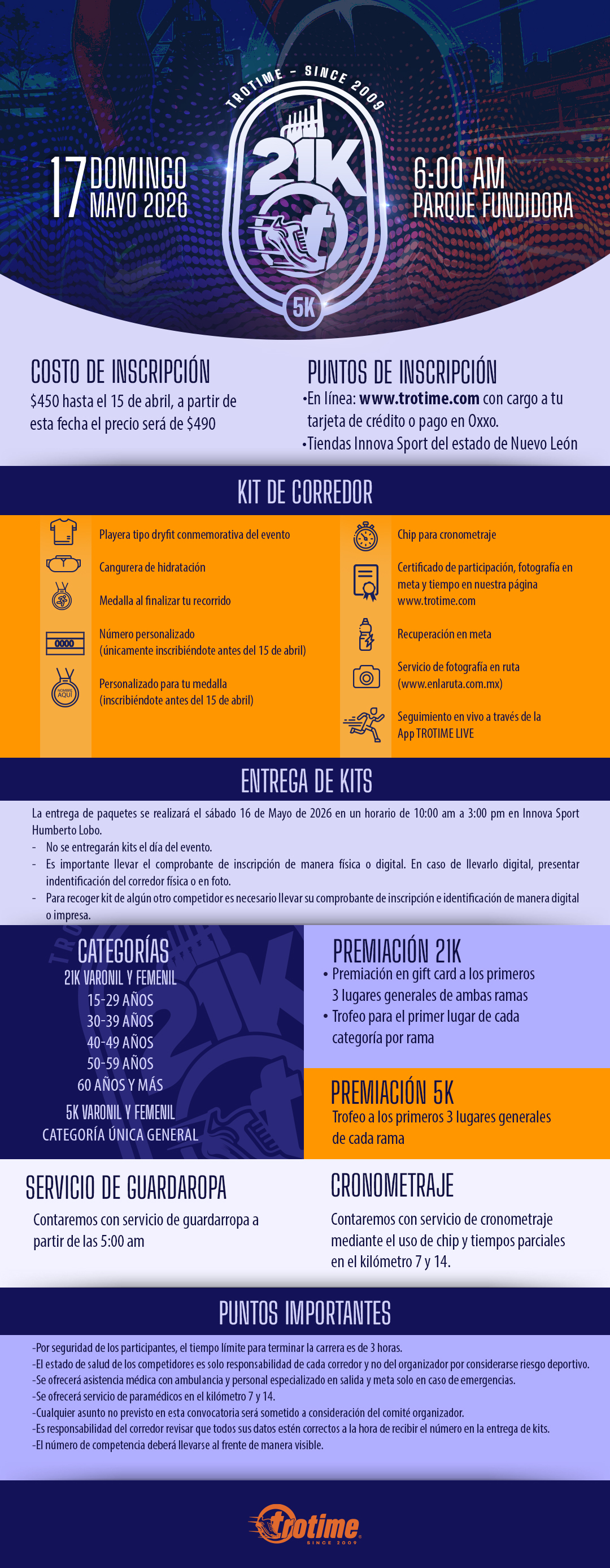 Convocatoria 21K Trotime 2026