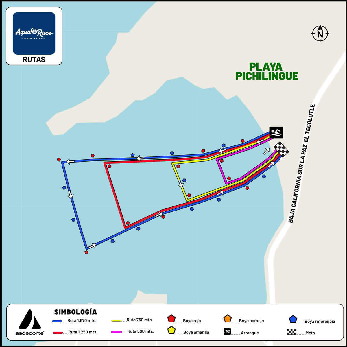 Mapa de rutas de Aqua Race La Paz 2026