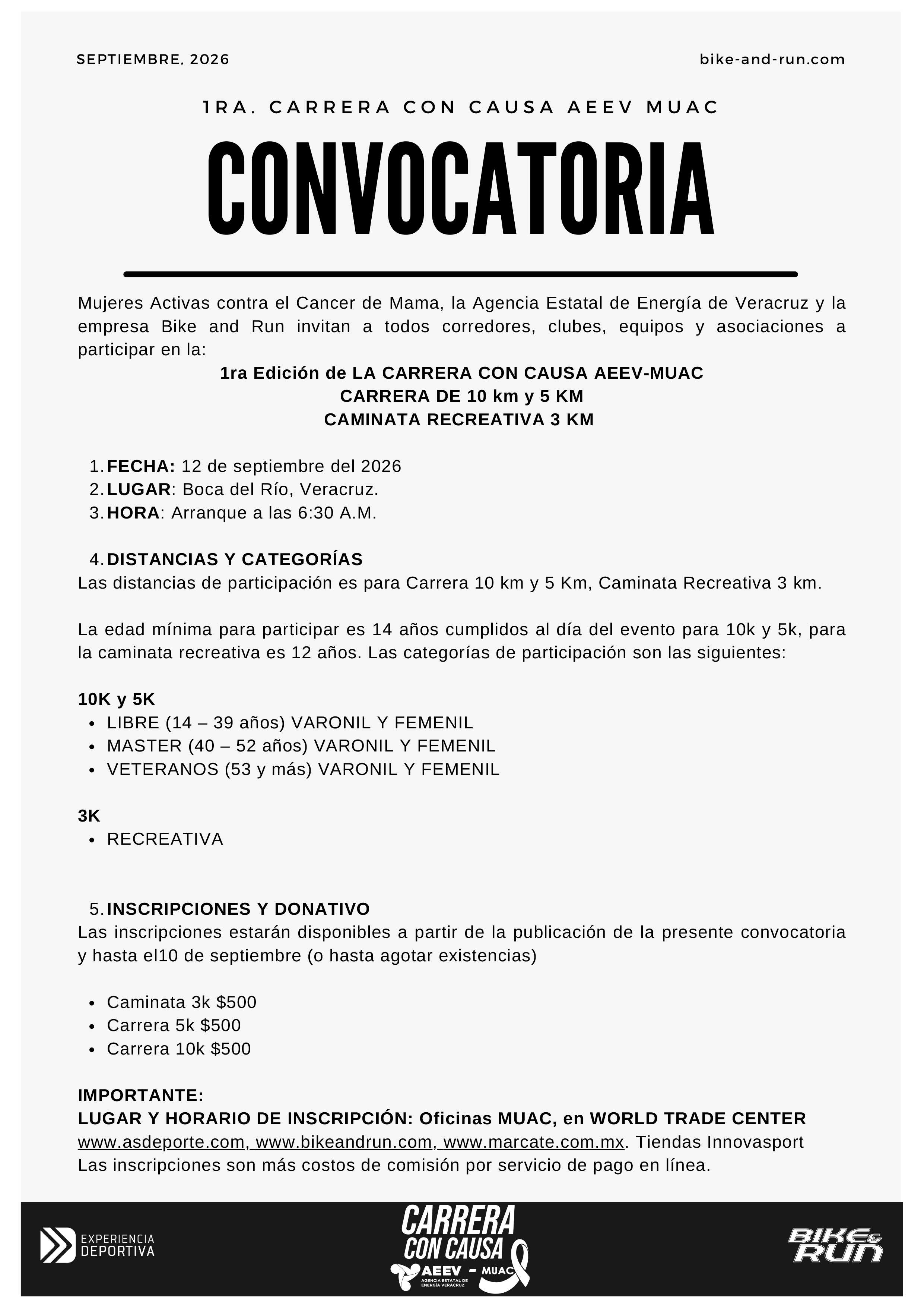 Página 1 de la convocatoria