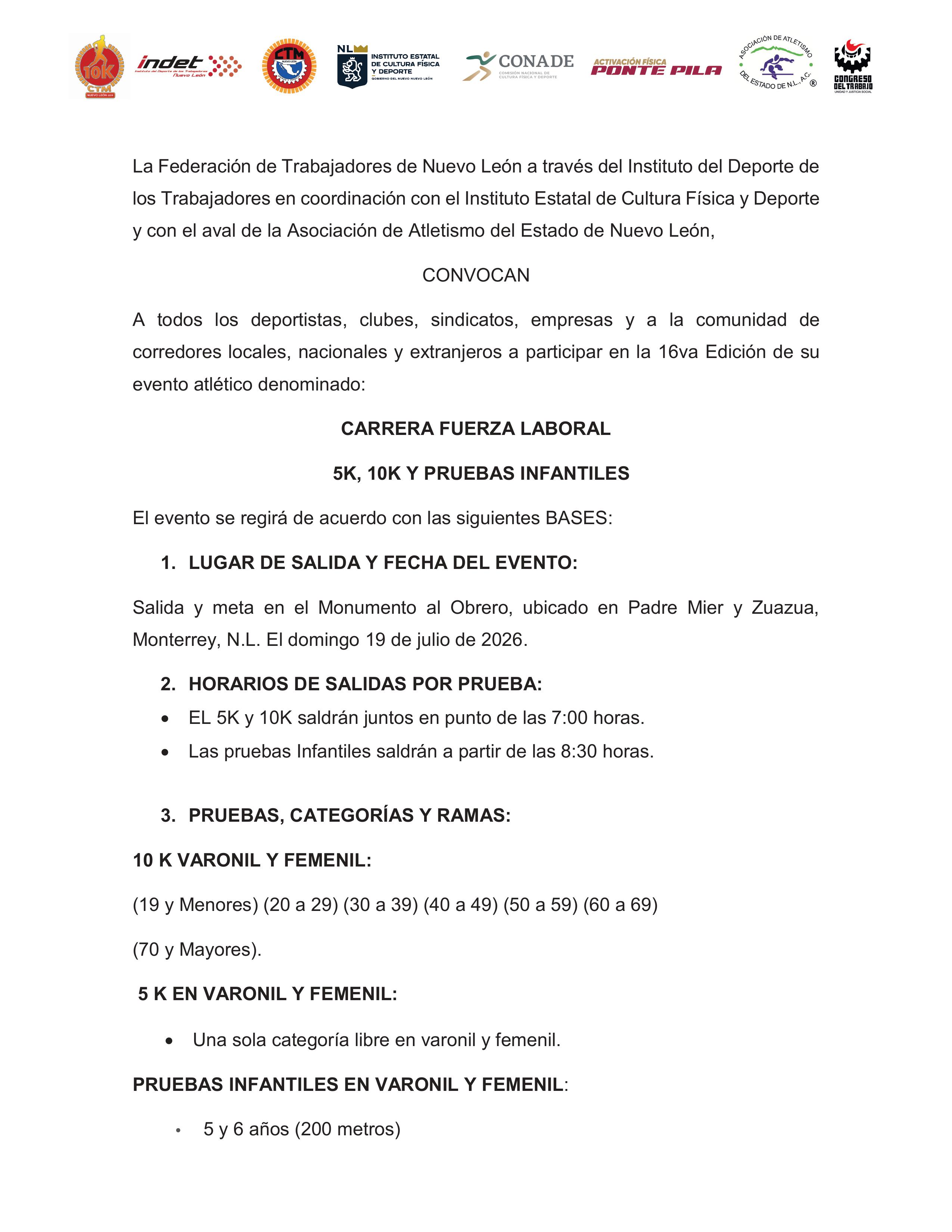 Convocatoria Carrera Fuerza Laboral XVI