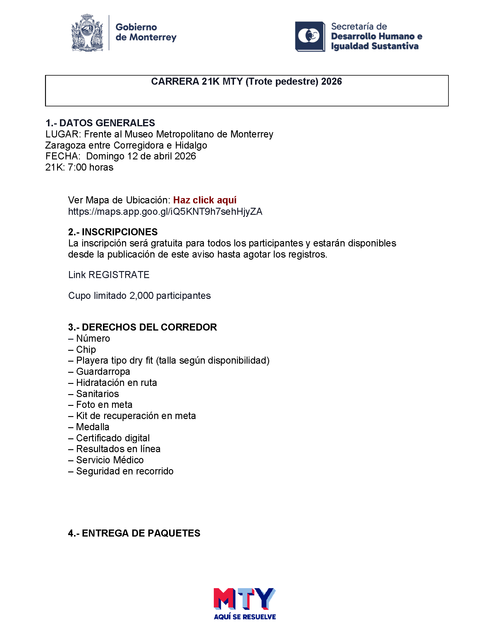 Convocatoria Carrera Fundación de Monterrey - Página 1