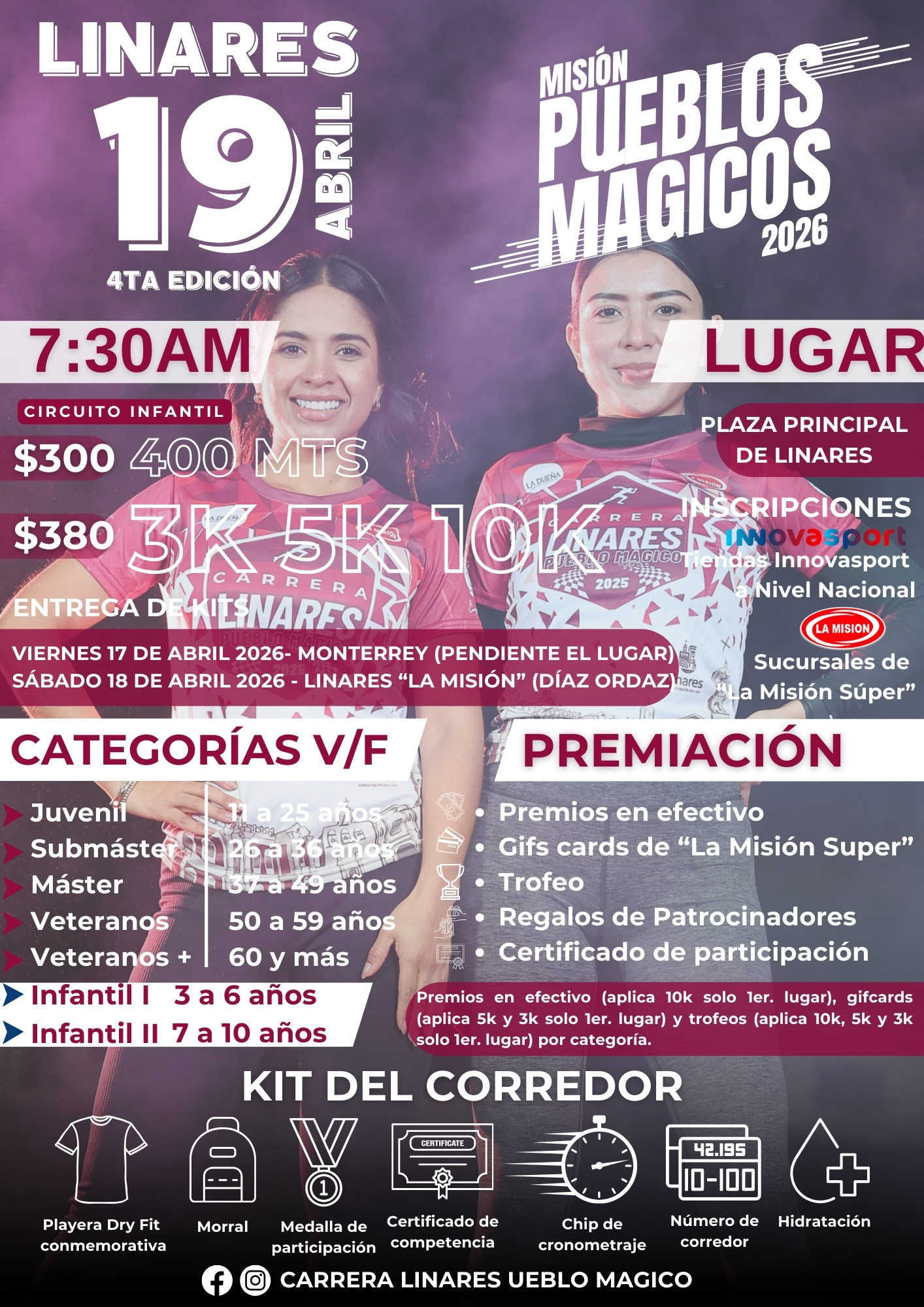 Convocatoria Carrera Linares Pueblo Mágico 2026