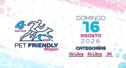Logo de “4ta. Carrera PET FRIENDLY, Metepec, 2026”