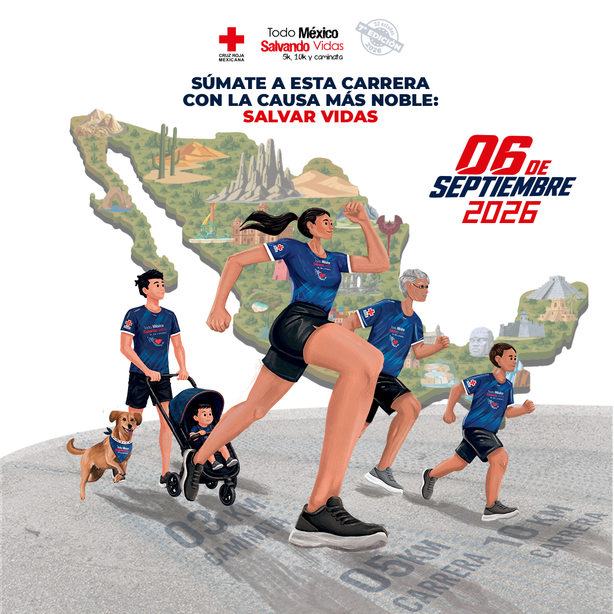 Logo de ¡Corre por la vida y ayuda a salvar vidas! Morelos