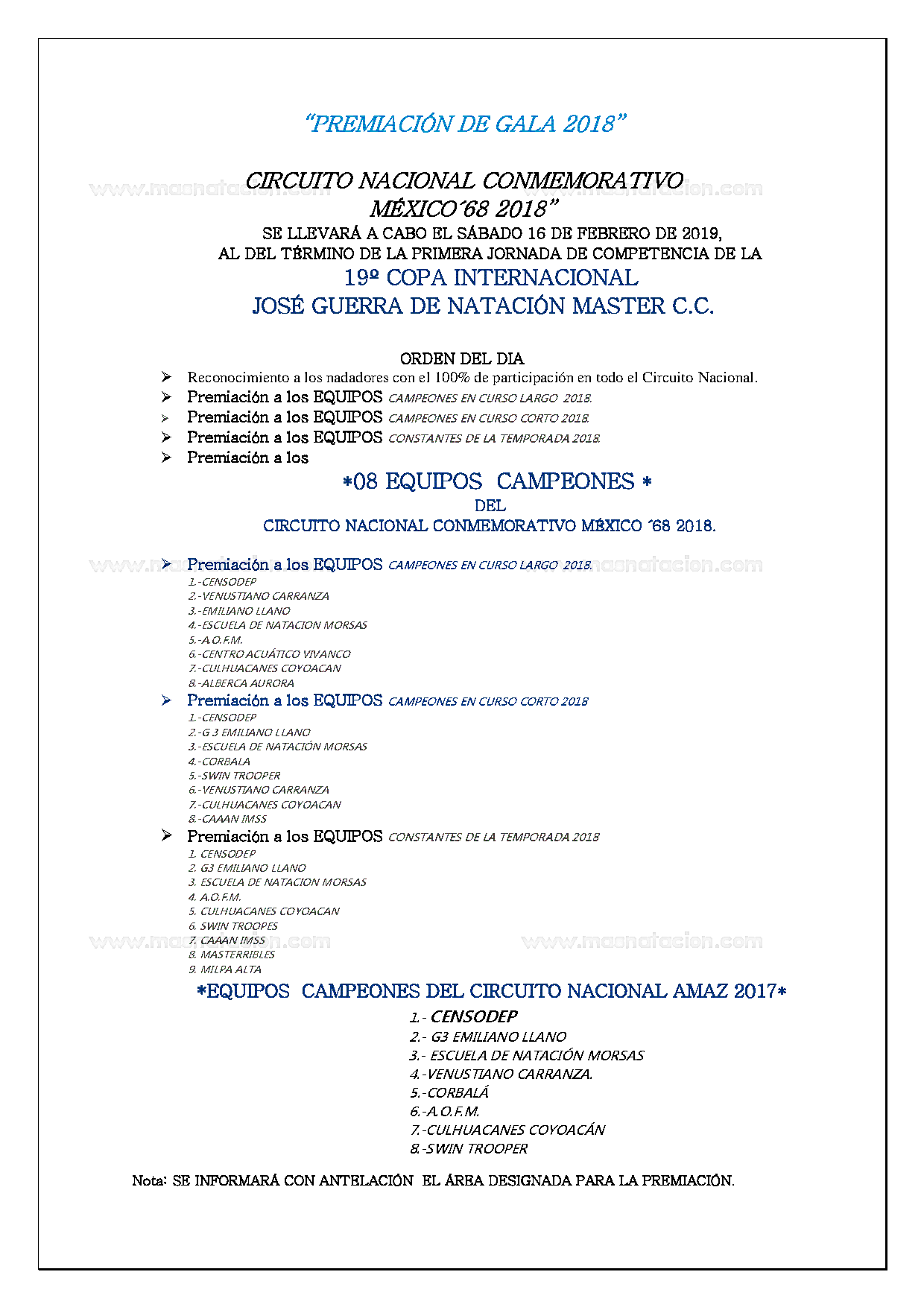 19ª Copa Internacional José Guerra Gonzalez Natación Pre Master Y Masters C. C. 2019 - Página 5