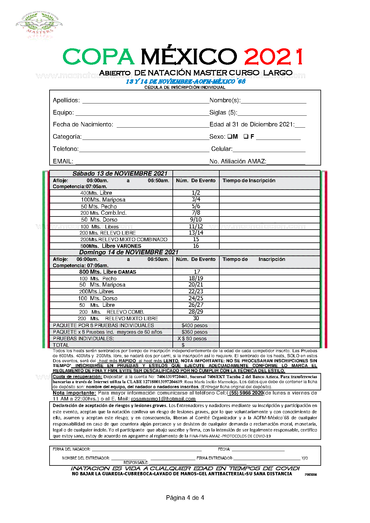 Copa México 2021 Abierto De Natación Master Curso Largo 2021 - Página 4