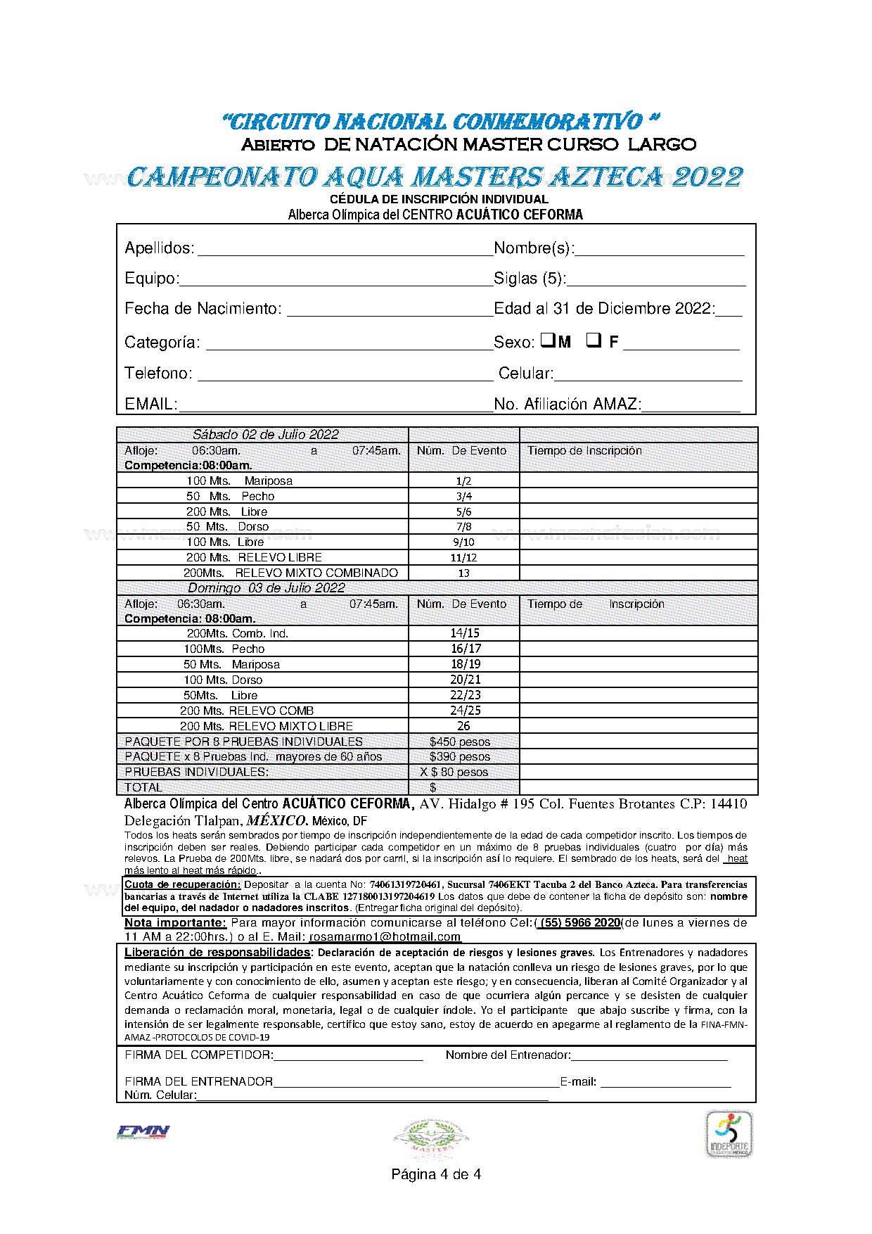 Campeonato Aqua Masters Azteca 2022 - Página 4