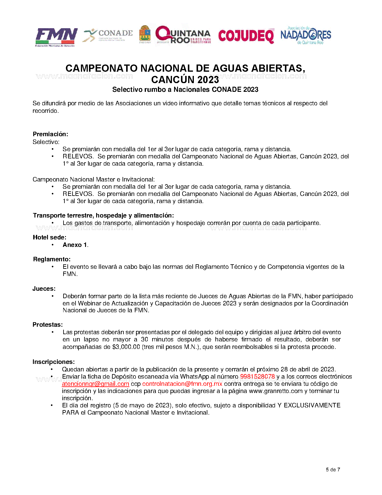 Campeonato Nacional De Aguas Abiertas, Cancún 2023 - Página 5