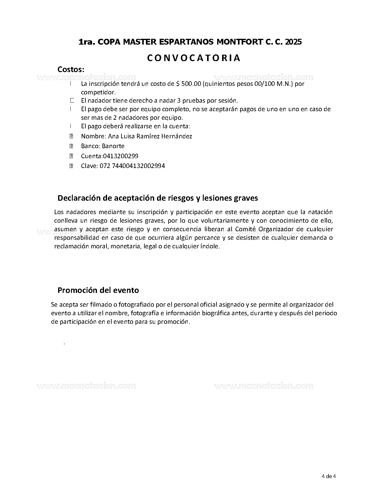 1ra. Copa Master Espartanos Montfort C. C. 2025 - Página 4