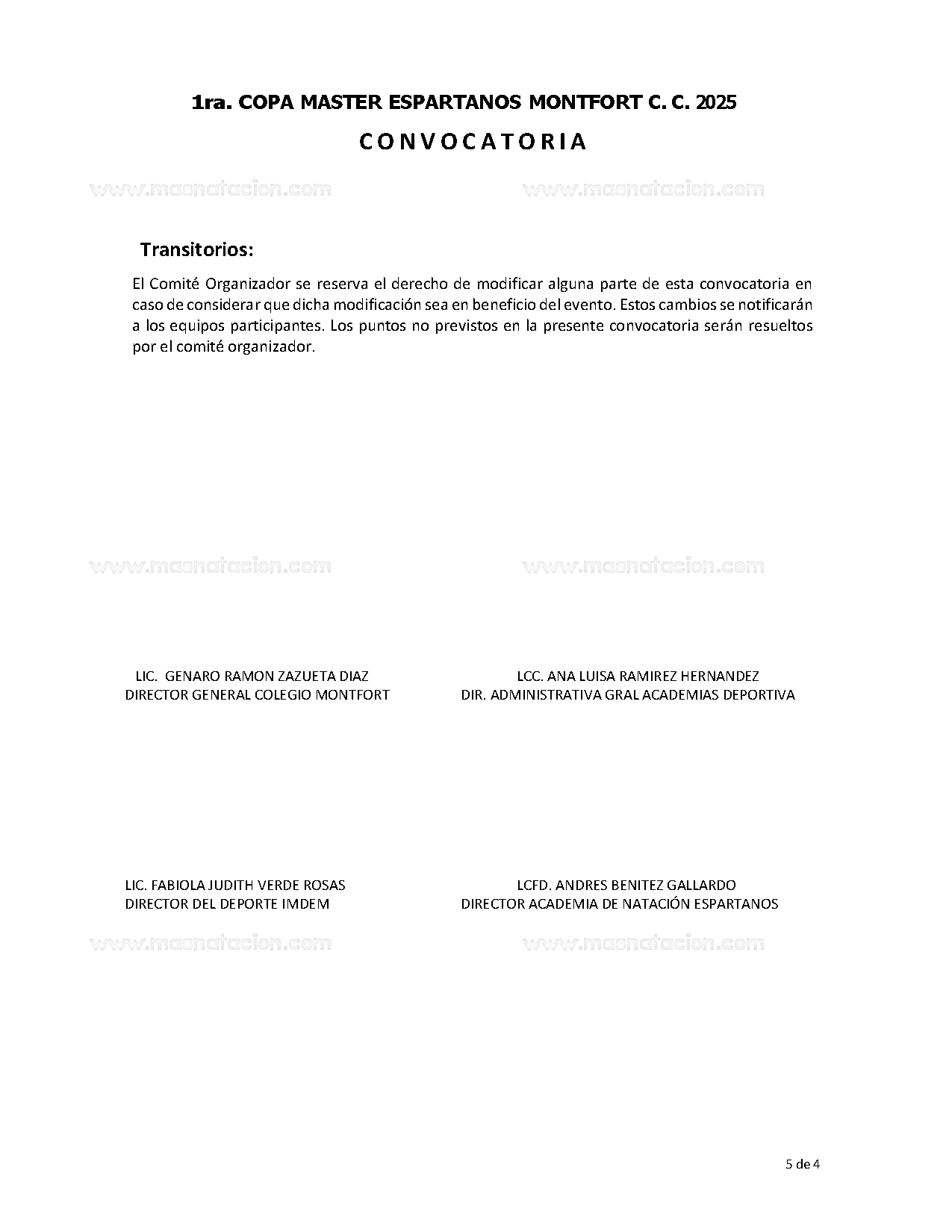 1ra. Copa Master Espartanos Montfort C. C. 2025 - Página 5