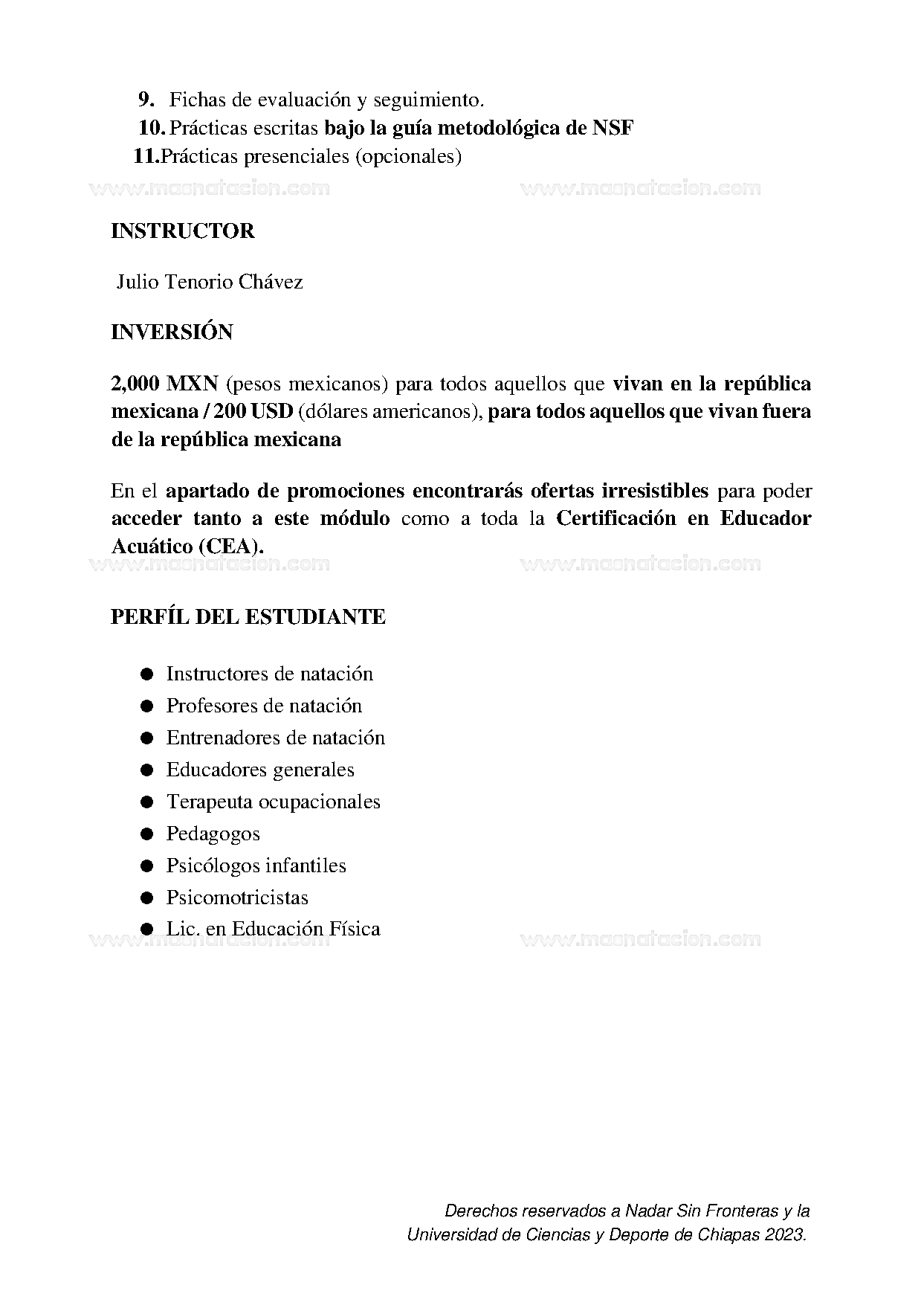 Certificación En Educación Acuática - Página 9