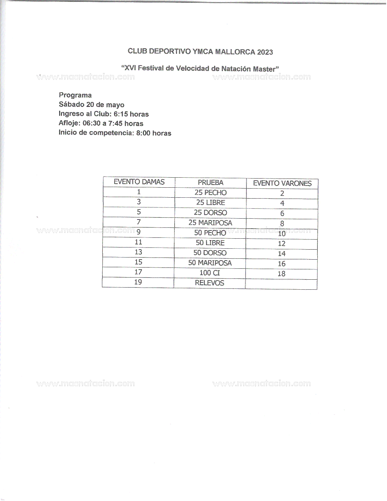 XVI Festicval de Velocidad de Natacion Master Ymca Mallorca 2023 - Página 5
