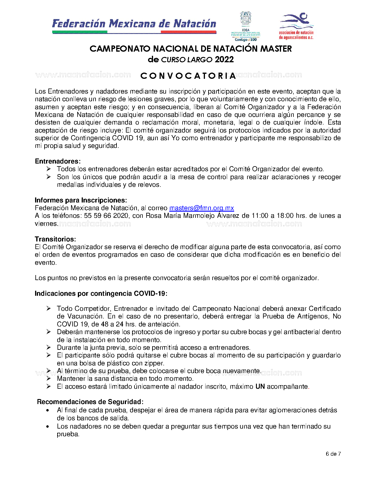 Campeonato Nacional De Natación Master de Curso Largo 2022 - Página 6