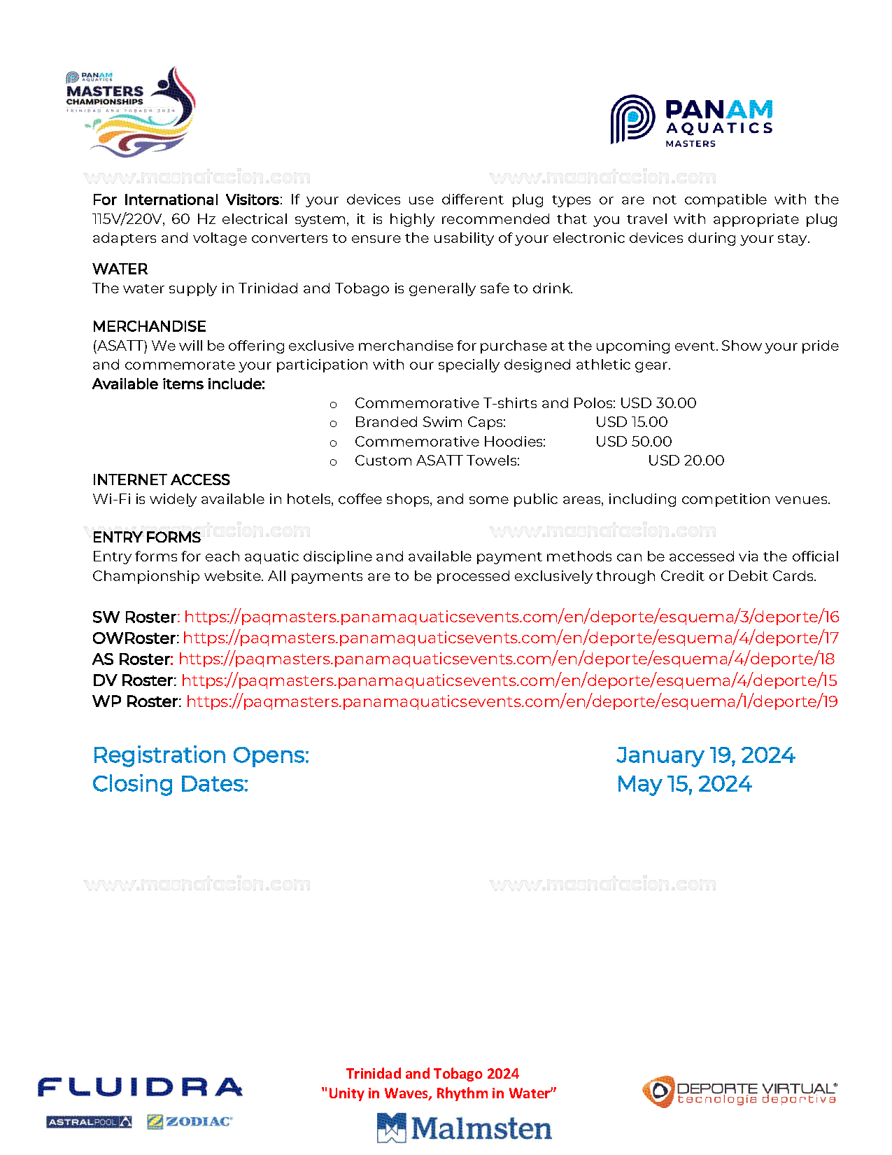 IX Panam Aquatics Masters Championships 2024 - Página 10