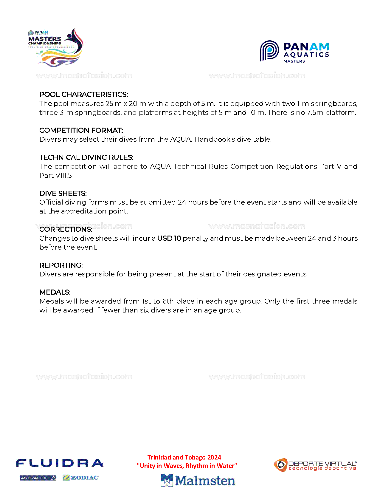 IX Panam Aquatics Masters Championships 2024 - Página 20