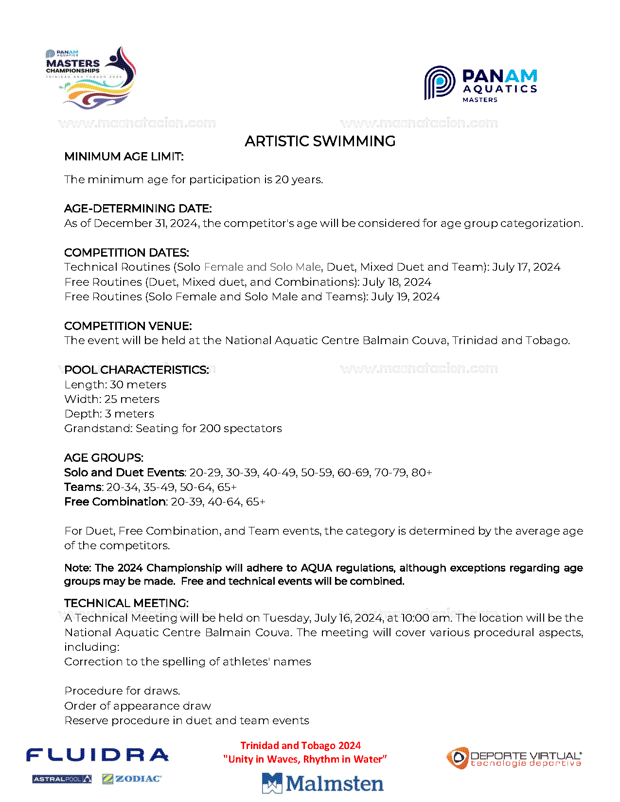 IX Panam Aquatics Masters Championships 2024 - Página 21