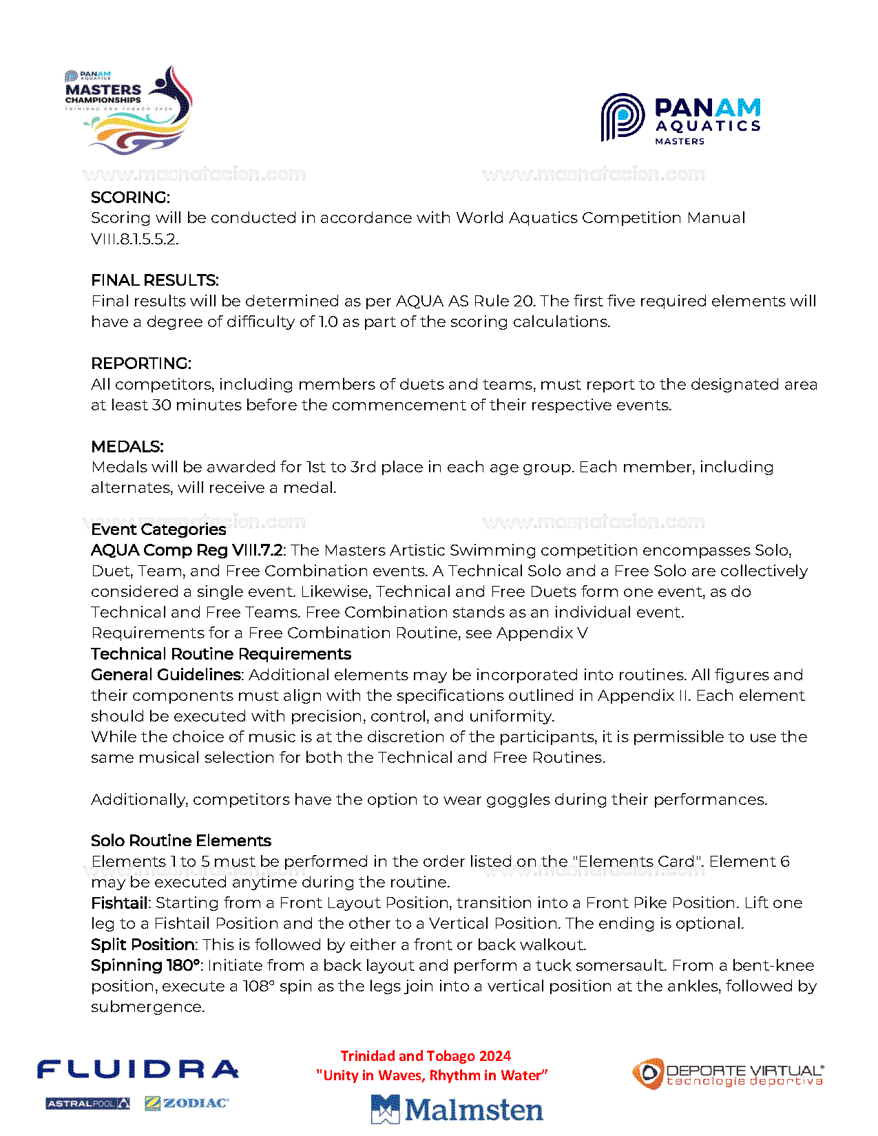 IX Panam Aquatics Masters Championships 2024 - Página 23