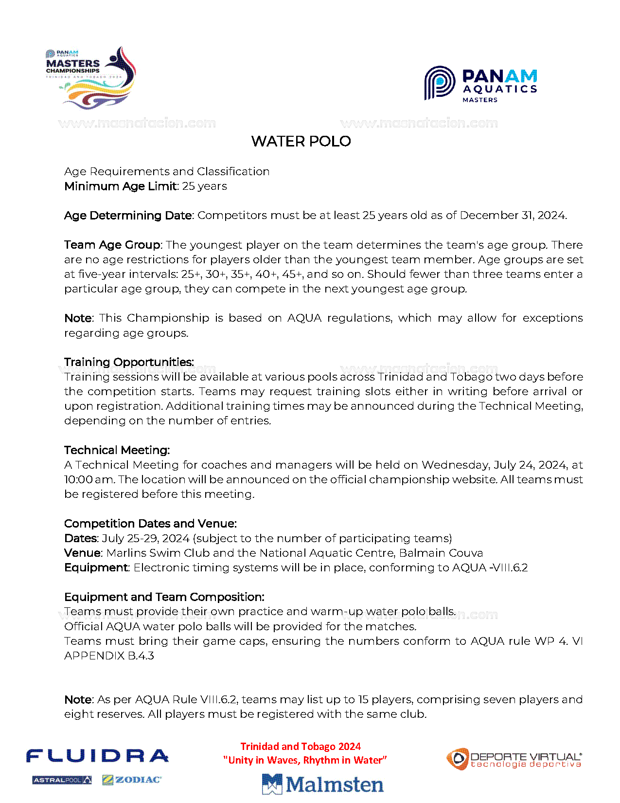 IX Panam Aquatics Masters Championships 2024 - Página 25