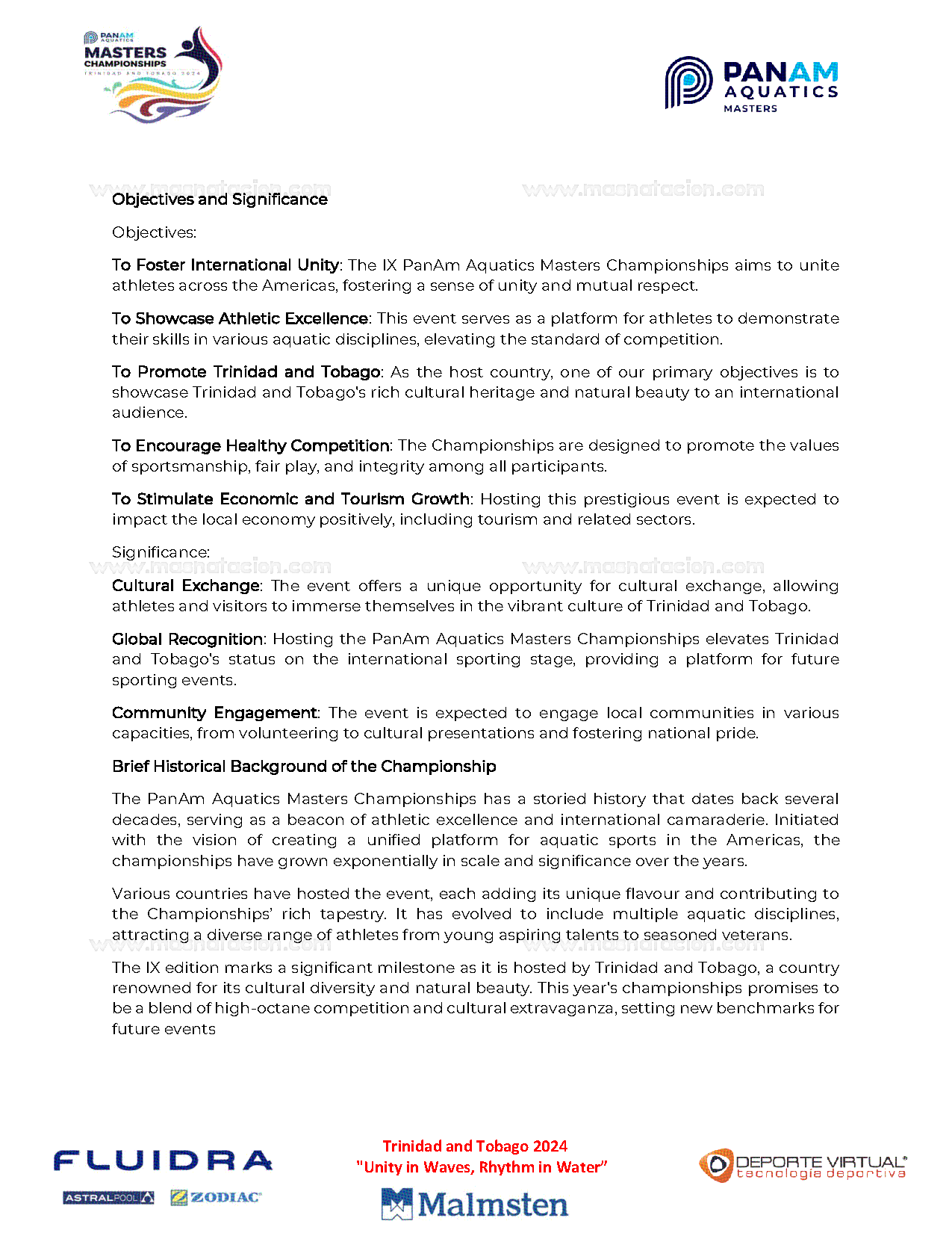 IX Panam Aquatics Masters Championships 2024 - Página 4