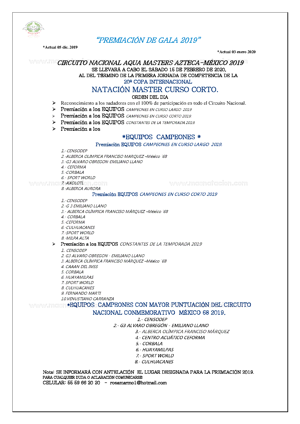 20ª Copa Internacional Aqua Masters Azteca 2020 - Página 5