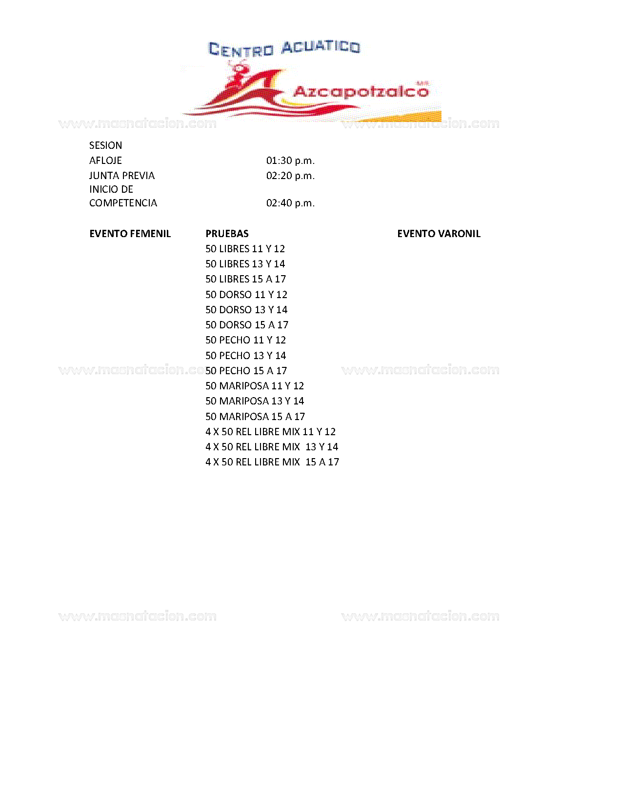 Torneo de Velocidad Centro Acuático Azcapotzalco 2019 - Página 4