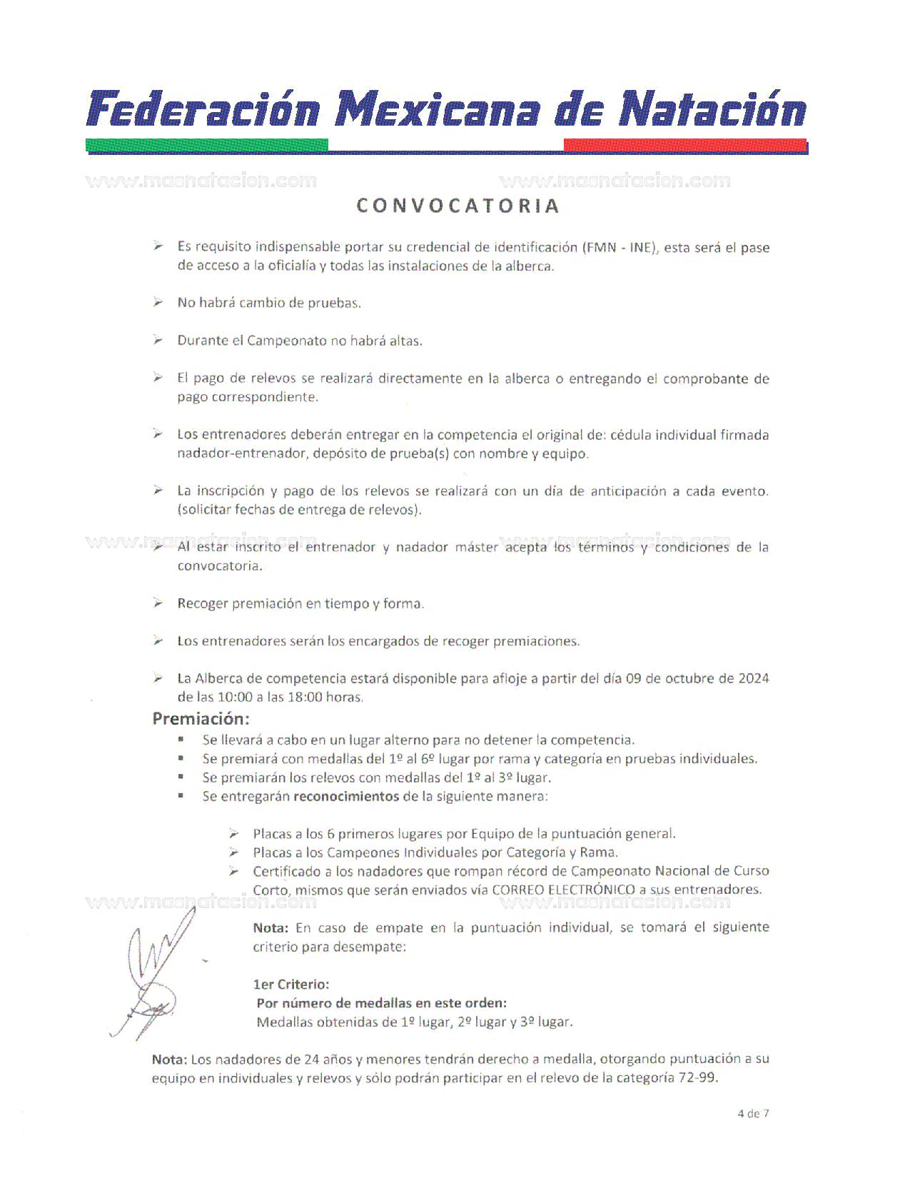 Campeonato Nacional de Natación Máster, Curso Corto 2024 - Página 4