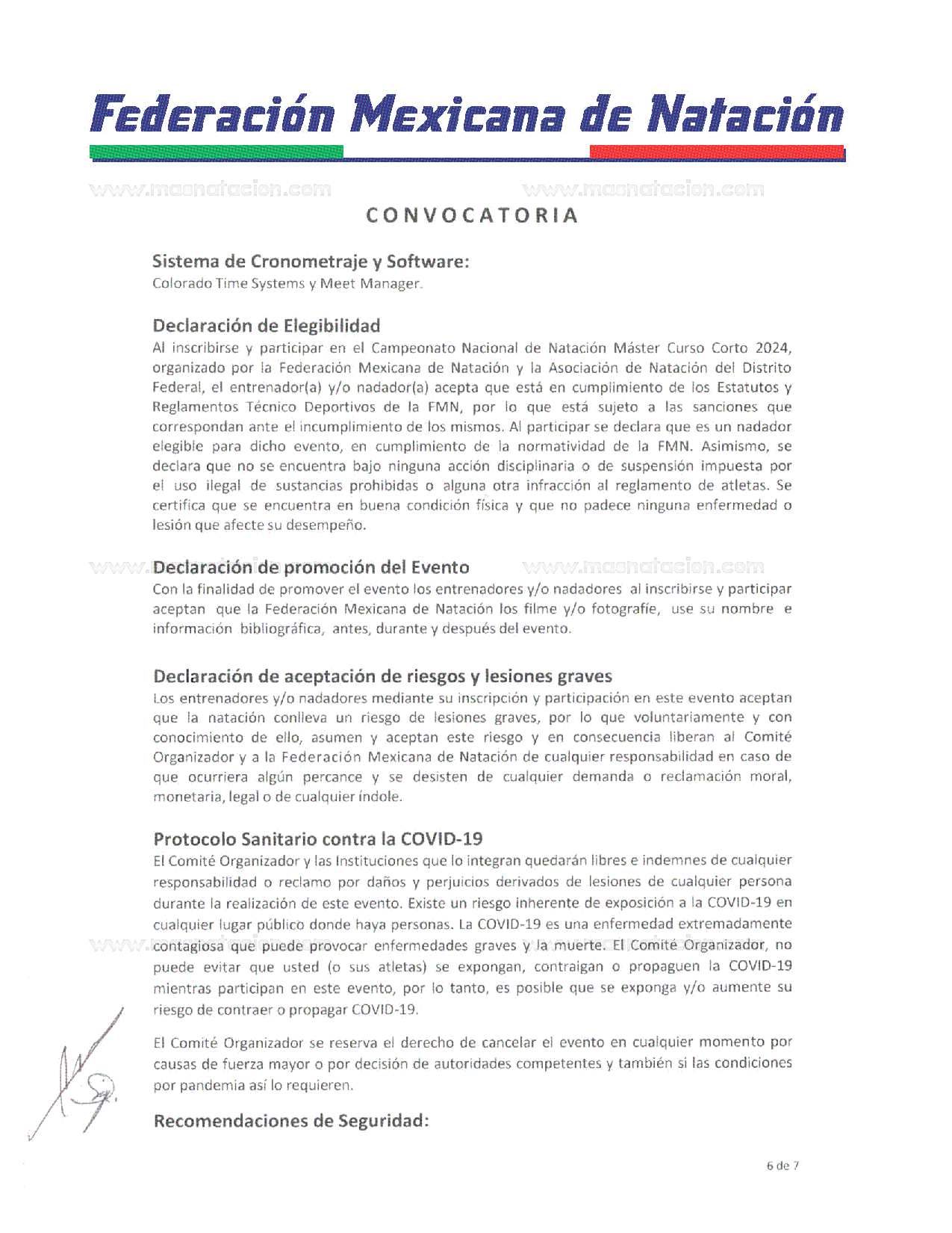 Campeonato Nacional de Natación Máster, Curso Corto 2024 - Página 6