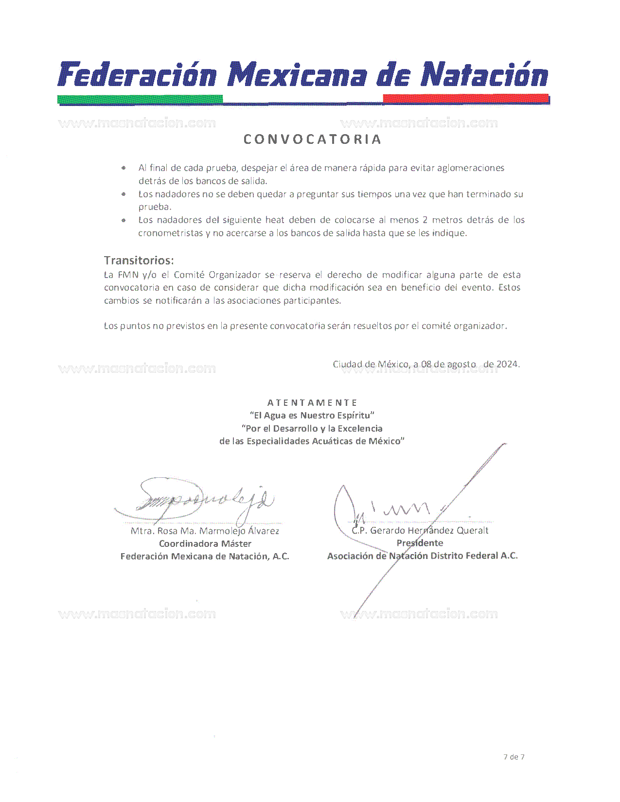 Campeonato Nacional de Natación Máster, Curso Corto 2024 - Página 7