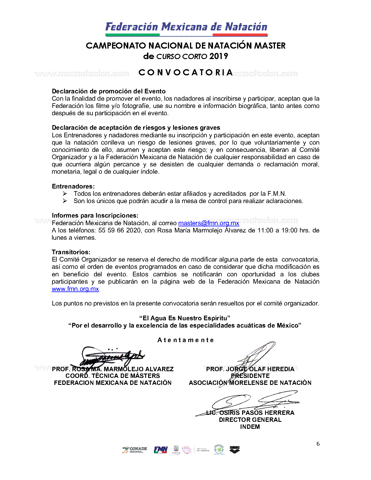 Campeonato Nacional De Natación Master de Curso Corto 2019 - Página 6