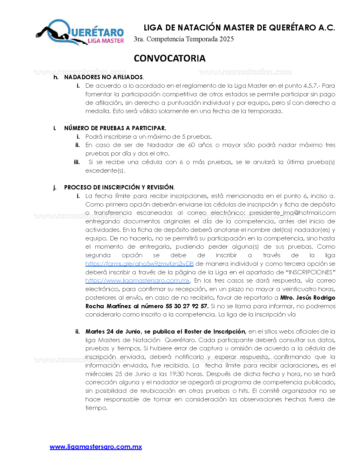 3ra. Competencia Temporada 2025 Liga De Natación Master De Querétaro - Página 4