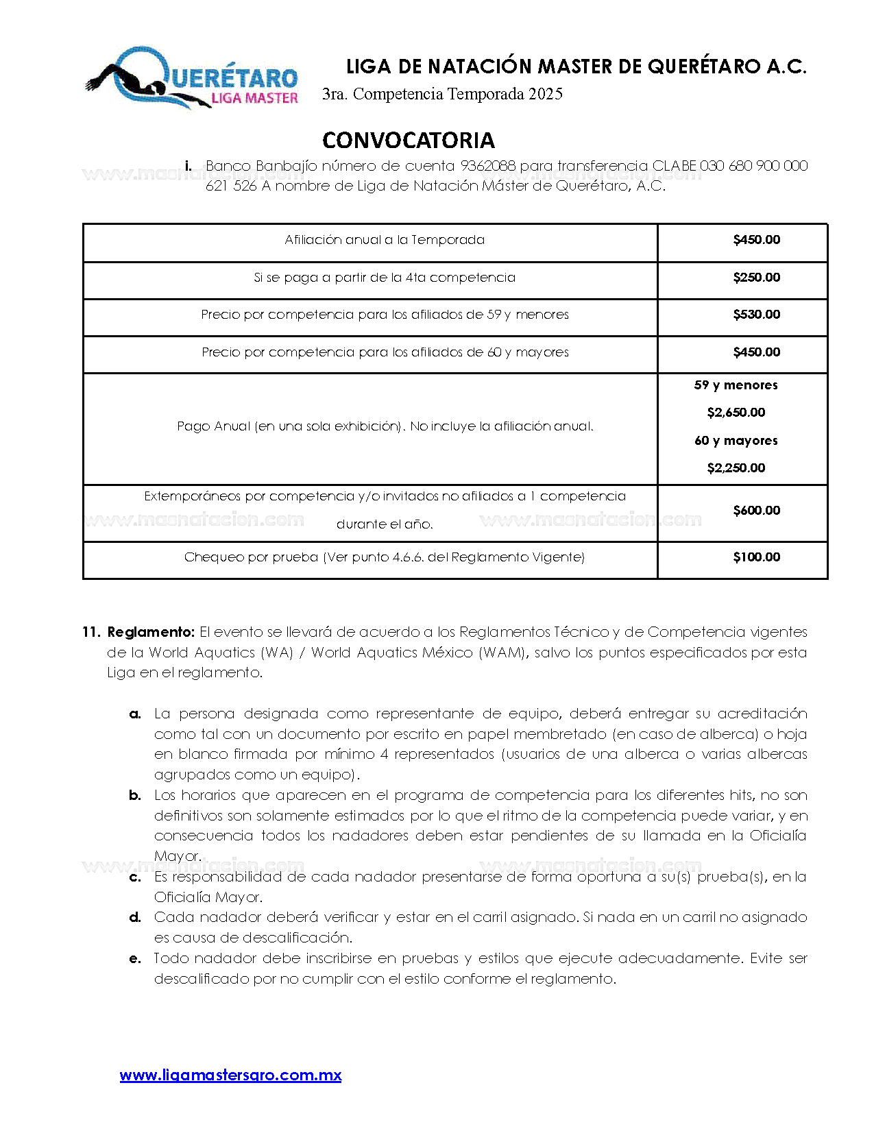 3ra. Competencia Temporada 2025 Liga De Natación Master De Querétaro - Página 7
