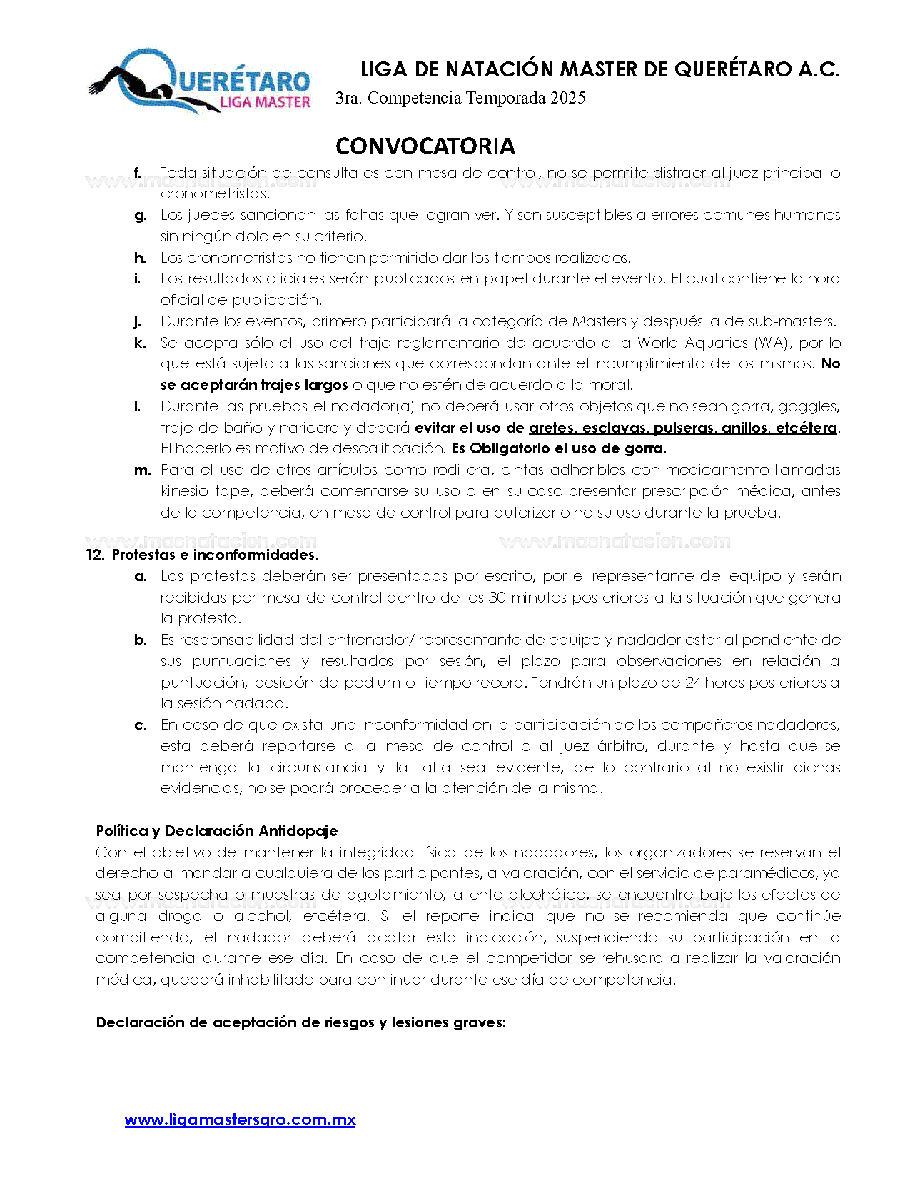 3ra. Competencia Temporada 2025 Liga De Natación Master De Querétaro - Página 8