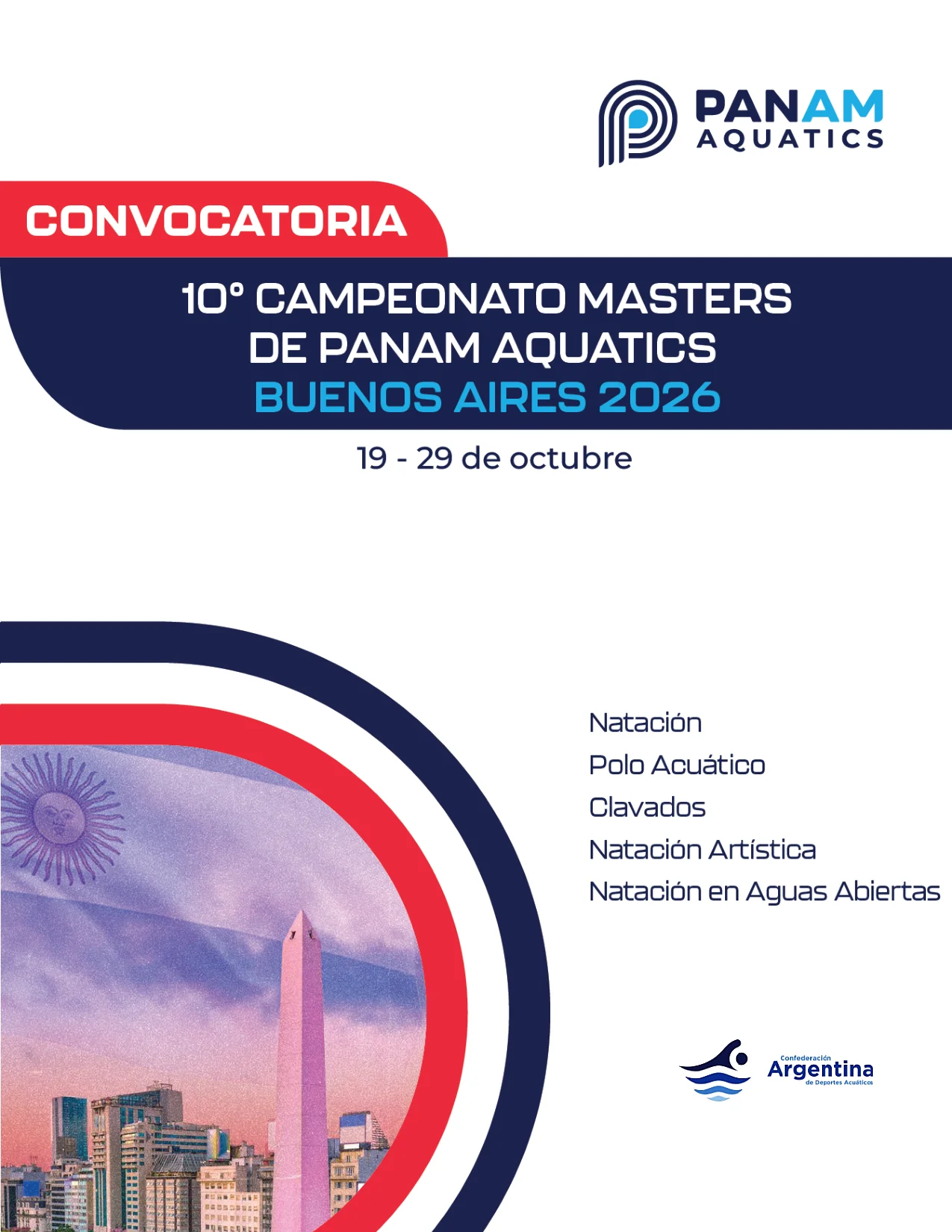 10° CAMPEONATO MASTERS DE PANAM AQUATICS BUENOS AIRES 2026 - Página 1