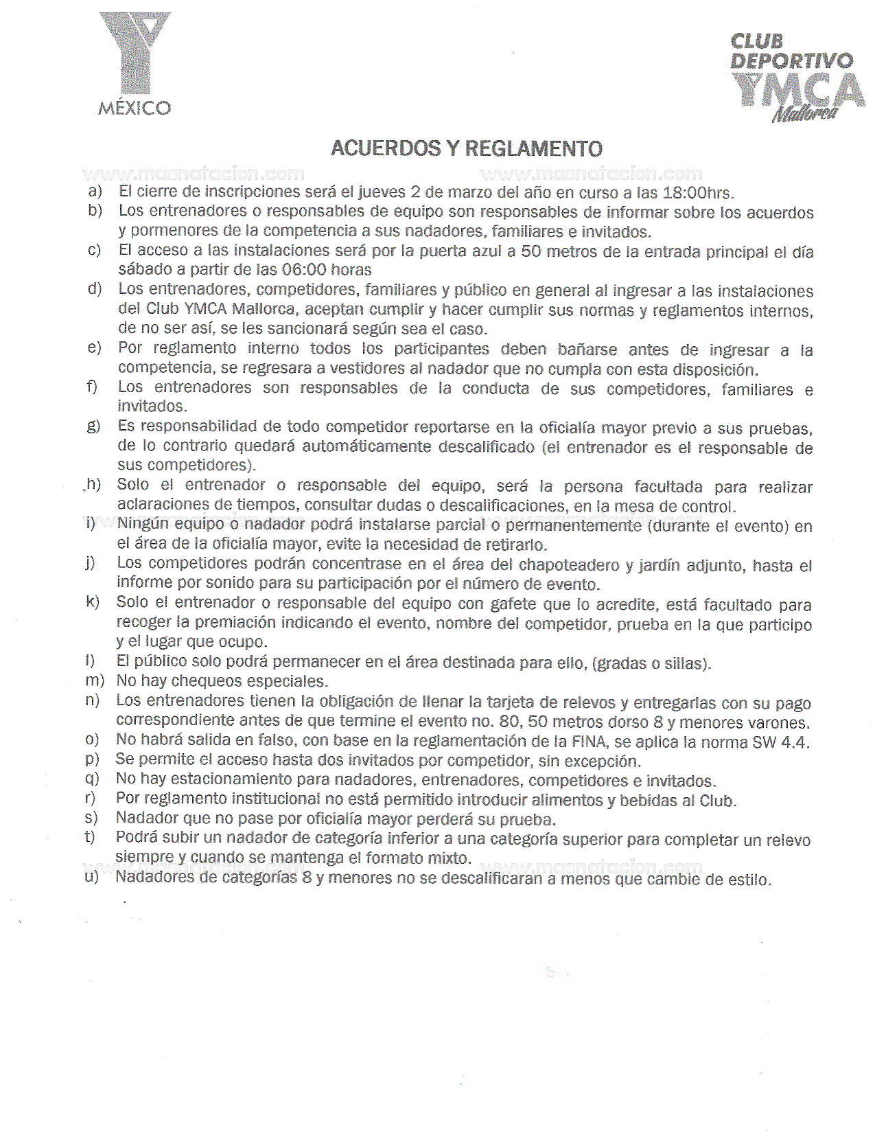 XVII Campeonato Abierto Ymca de Natación, Infantil y Juvenil 2023 - Página 7