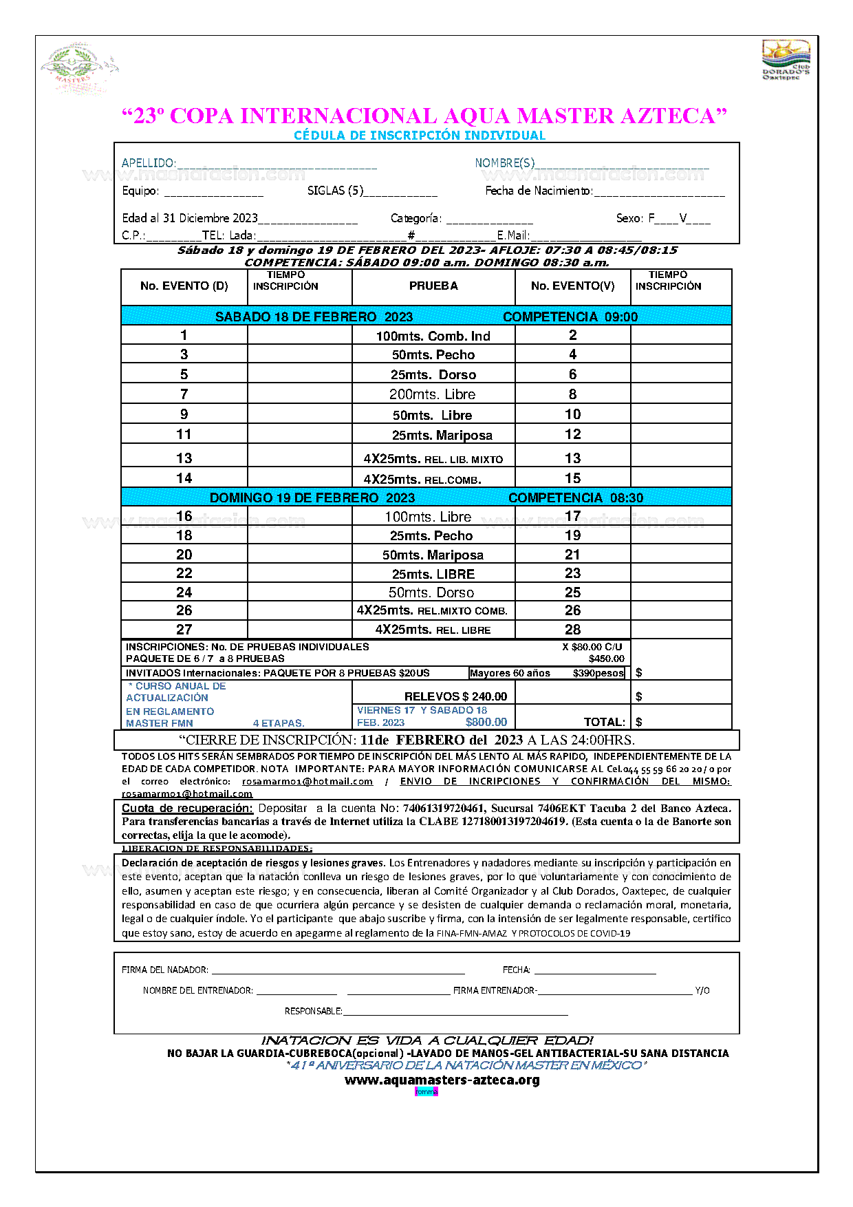23a Copa Internacional Aqua  Masters Azteca 2023 - Página 5