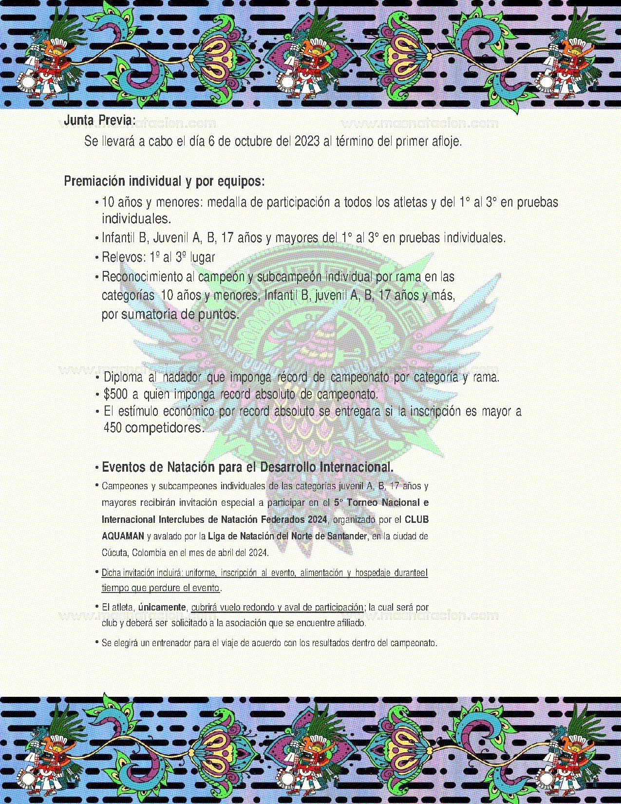 Campeonato de Natación Huitzilopochtli 2023 - Página 4