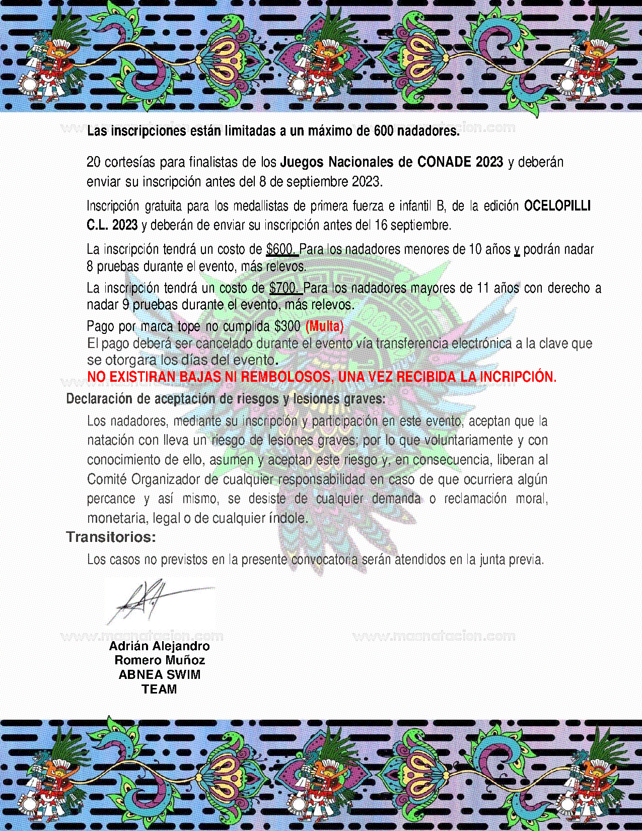 Campeonato de Natación Huitzilopochtli 2023 - Página 6