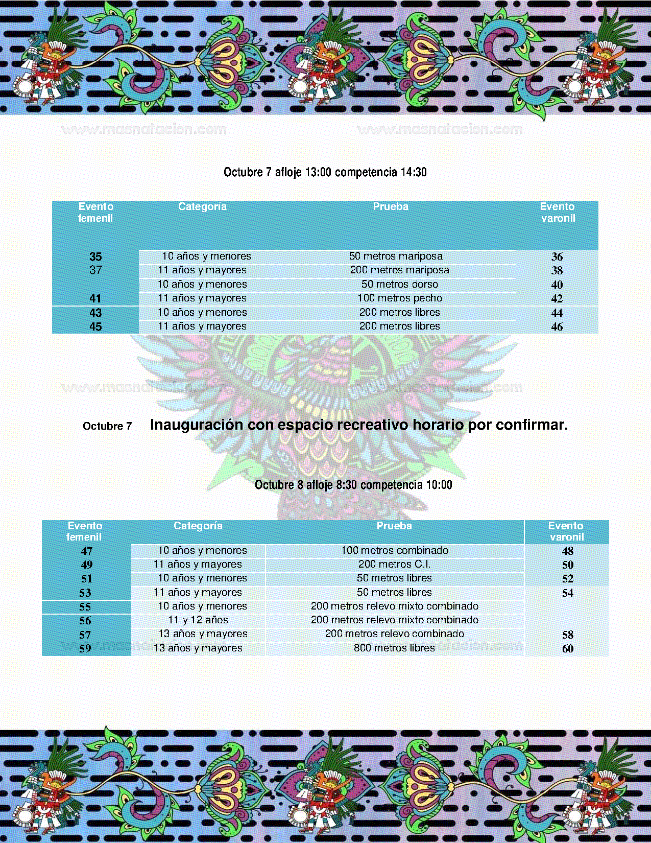 Campeonato de Natación Huitzilopochtli 2023 - Página 8