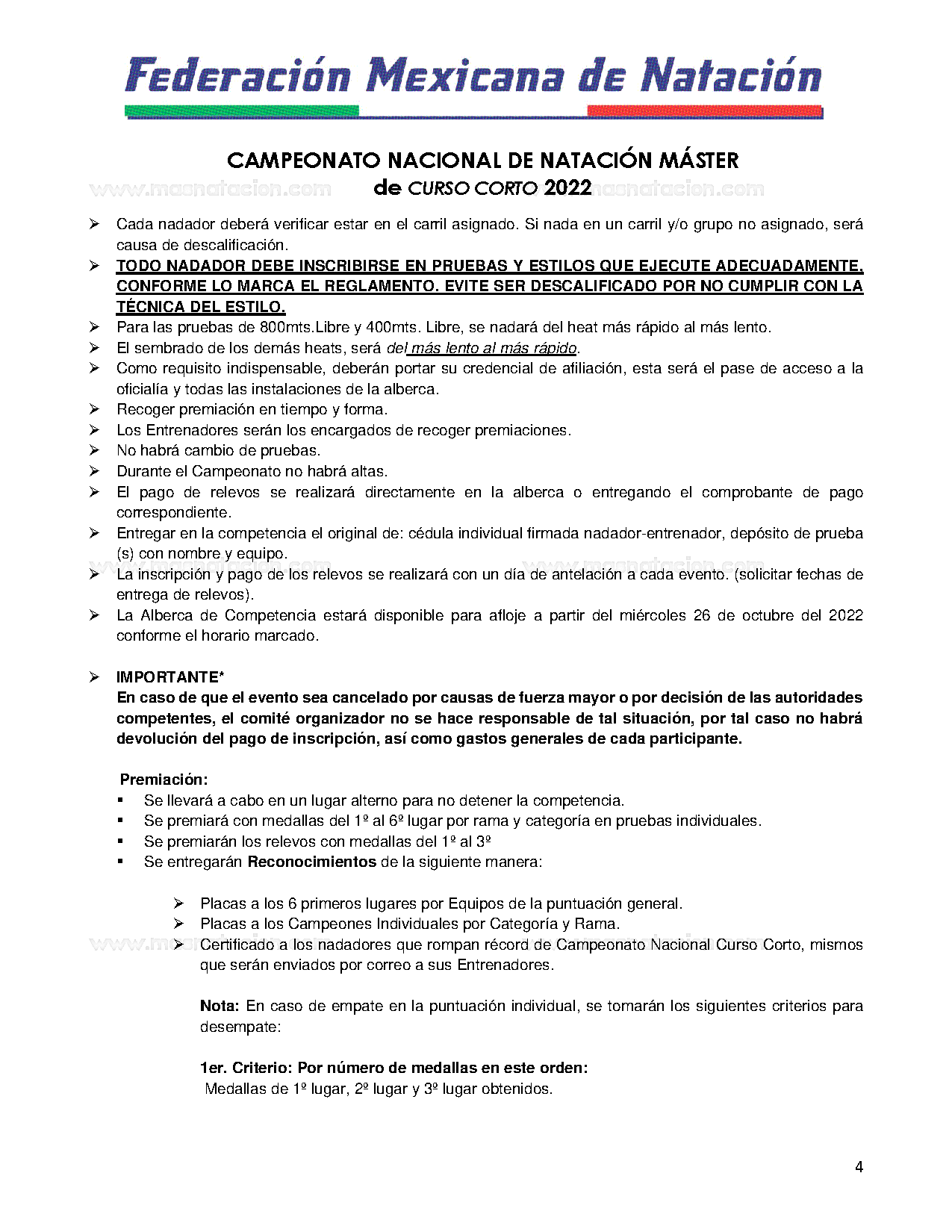 Campeonato Nacional De Natación Máster de Curso Corto 2022 - Página 4