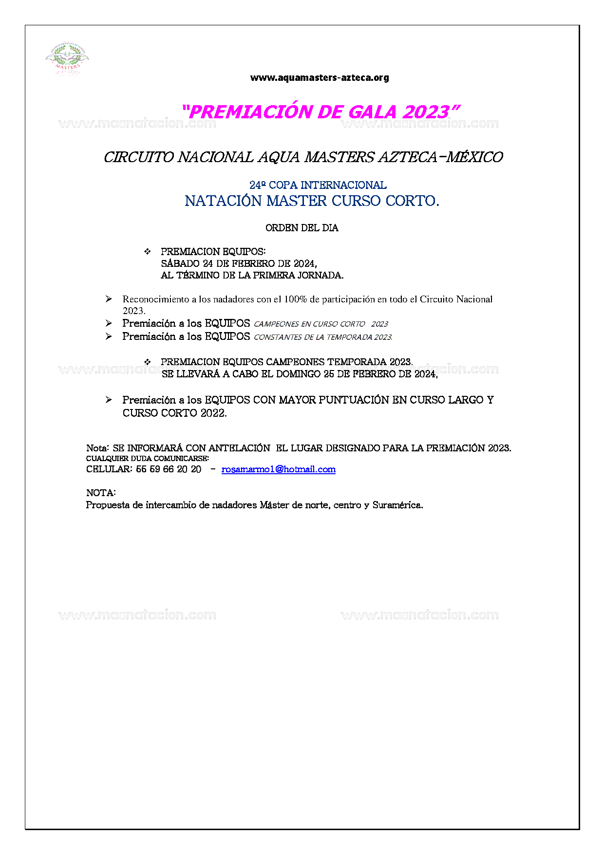 24ª Copa Internacional Aqua Masters Azteca 2024 - Página 6