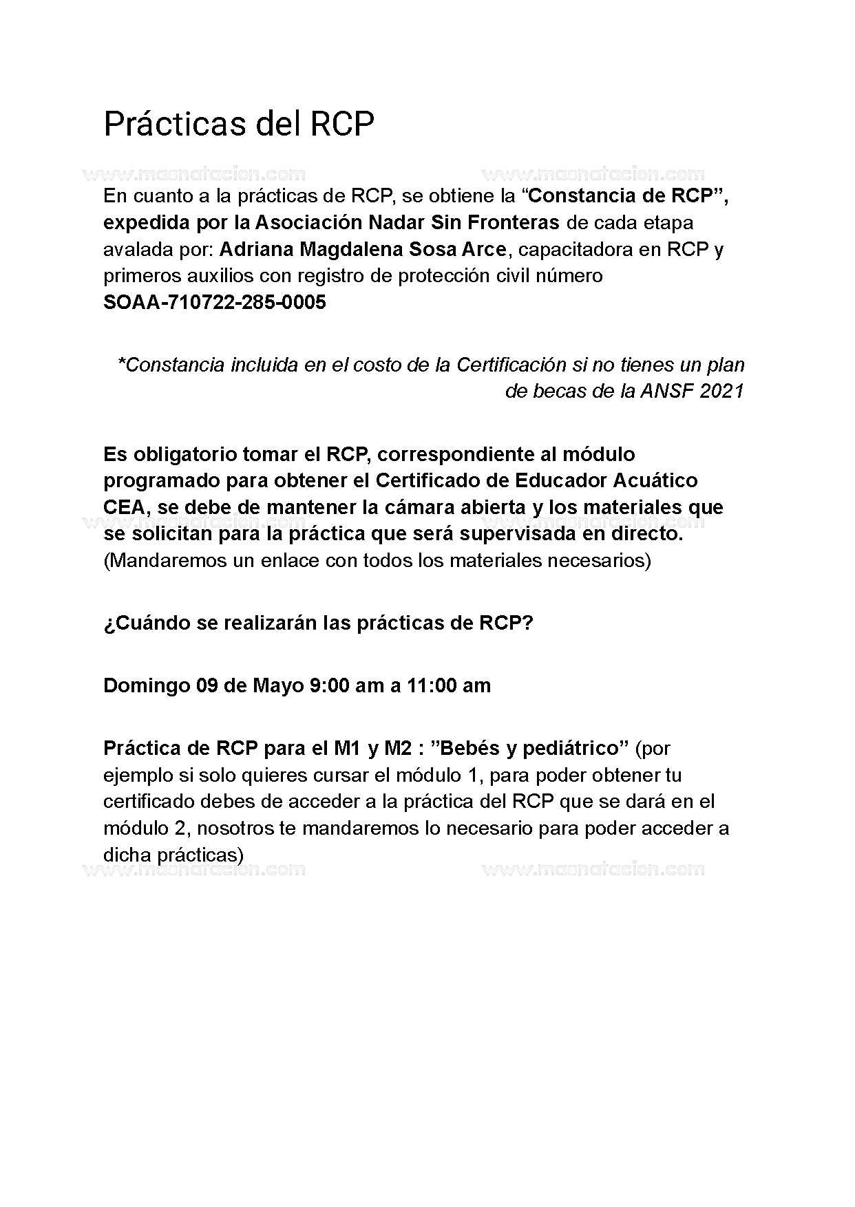 Módulo 1 Natación Para Bebés y Matronatación 2021 - Página 10