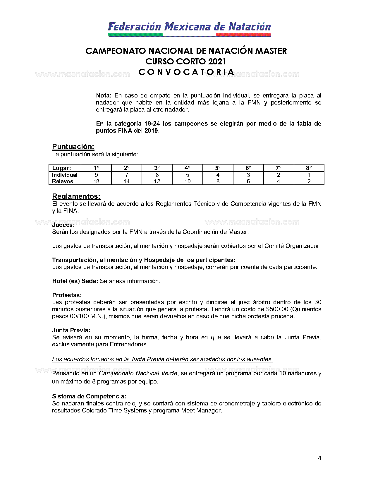 Campeonato Nacional de Natación Master Curso Corto 2021 - Página 4