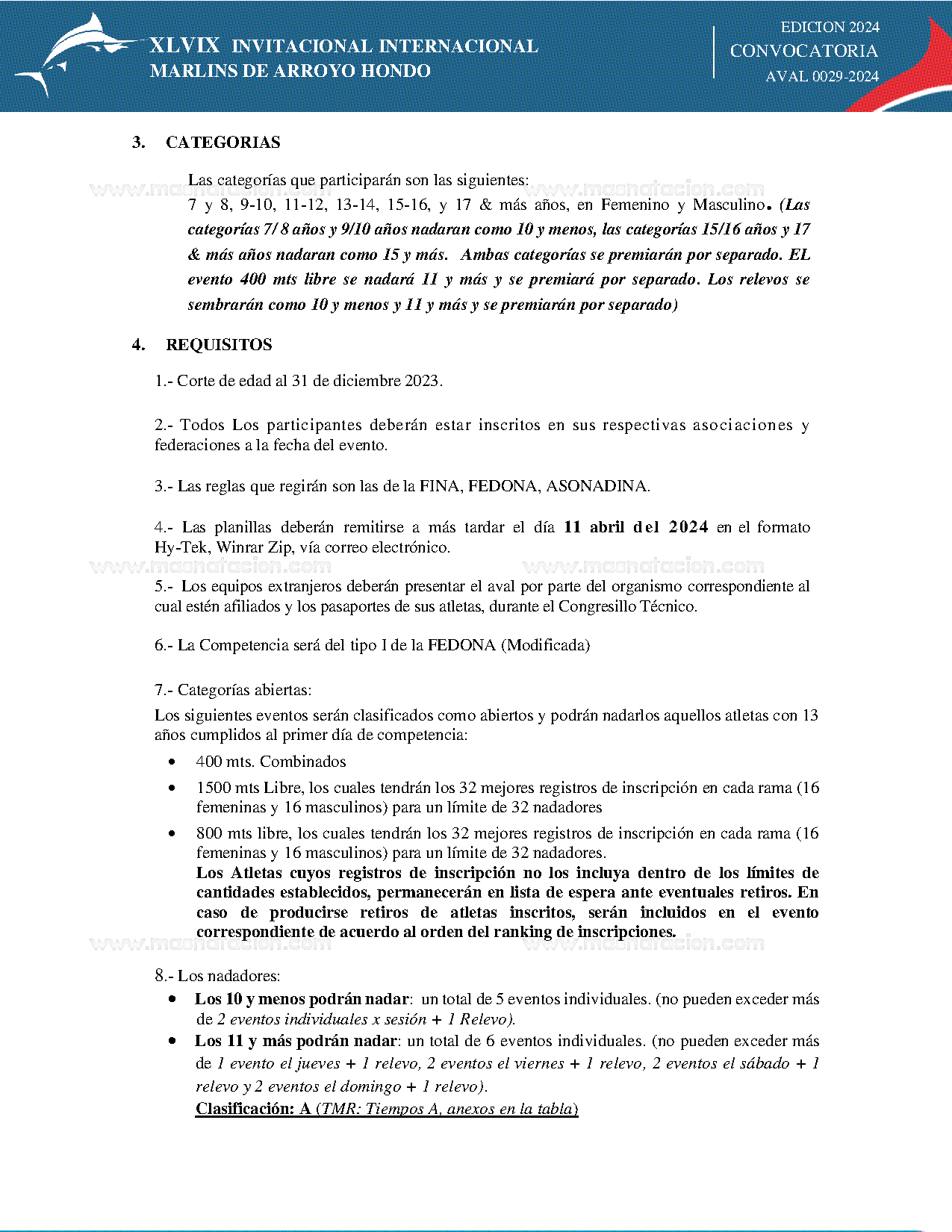 XLIX Invitacional Internacional De Natacion Marlins De Arroyo Hondo 2024 - Página 4