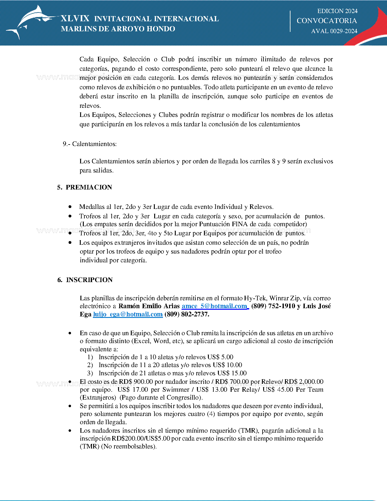 XLIX Invitacional Internacional De Natacion Marlins De Arroyo Hondo 2024 - Página 5