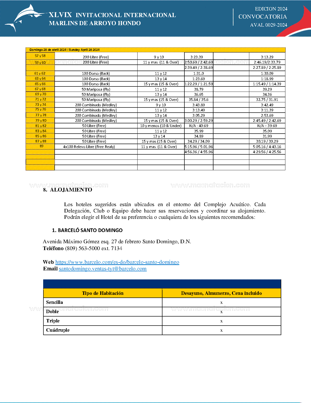 XLIX Invitacional Internacional De Natacion Marlins De Arroyo Hondo 2024 - Página 8