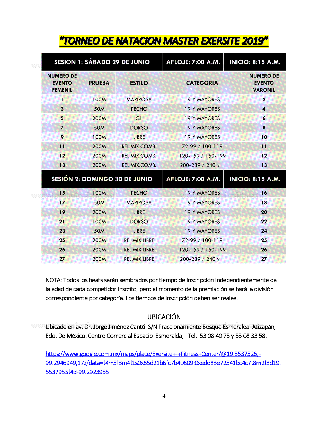 Torneo de Natacion Master Exersite 2019 - Página 4