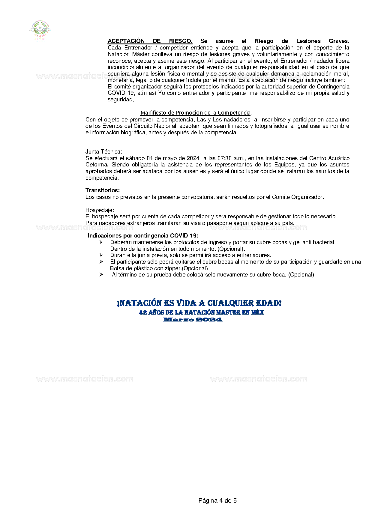Copa México 2024 Abierto De Natación Master Curso Largo - Página 4