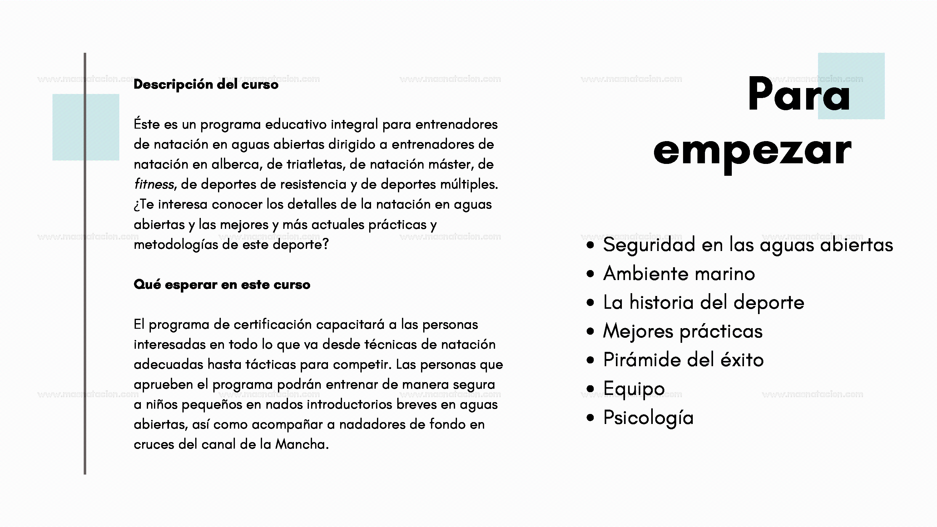 Programa Educativo Para Entrenadores de Aguas Abiertas - Página 9