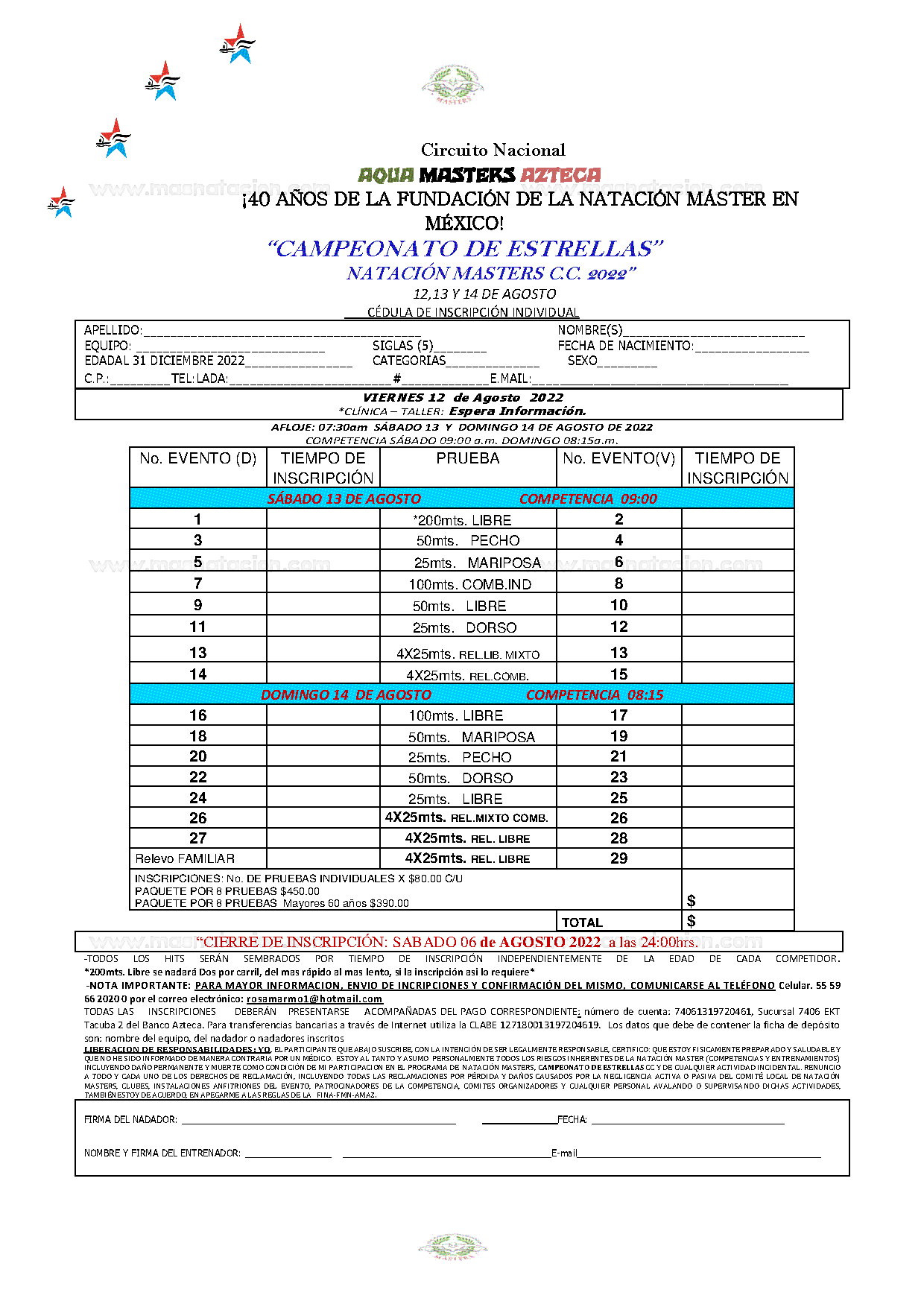 Campeonato De Estrellas  Natación Masters Curso Corto 2022 - Página 4