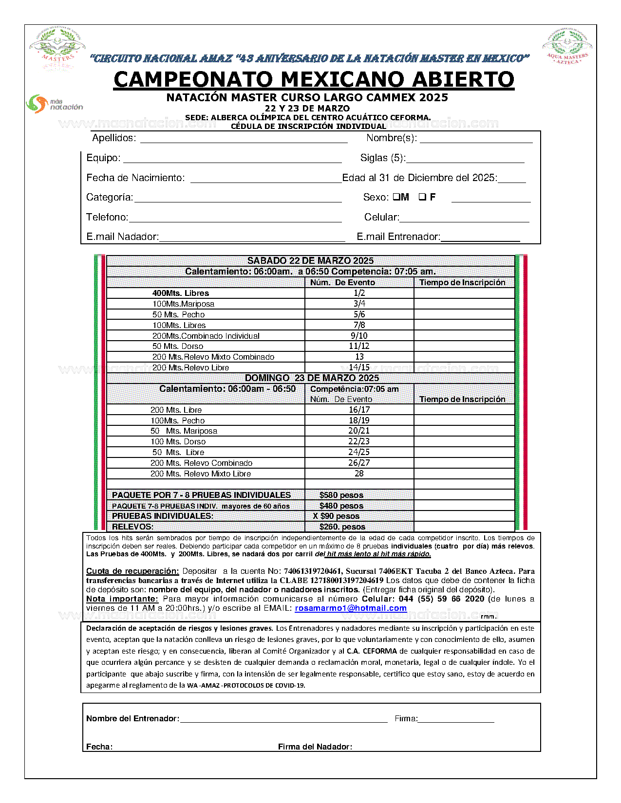 Campeonato Mexicano Abierto Natación Máster Curso Largo Cammex 2025 - Página 4